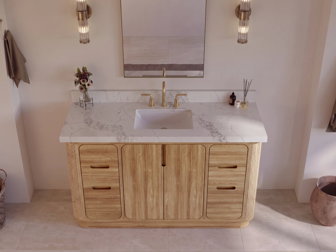 Ventura Teak 60 in. W x 22 in. D Single Sink Bathroom Vanity | 
              
                Light Natural Teak
                
                  
             - VTR_TK_LNT_CA_LZ_60S - photo №3