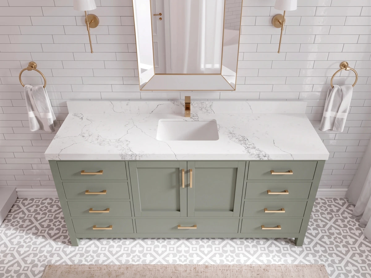 Malibu 72 in. W x 22 in. D Single Sink Bathroom Vanity