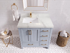 Malibu 36 in. W x 22 in. D Left Offset Sink Bathroom Vanity - photo 11