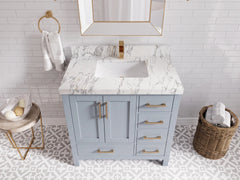 Malibu 36 in. W x 22 in. D Bathroom Vanity Center Sink - photo 11