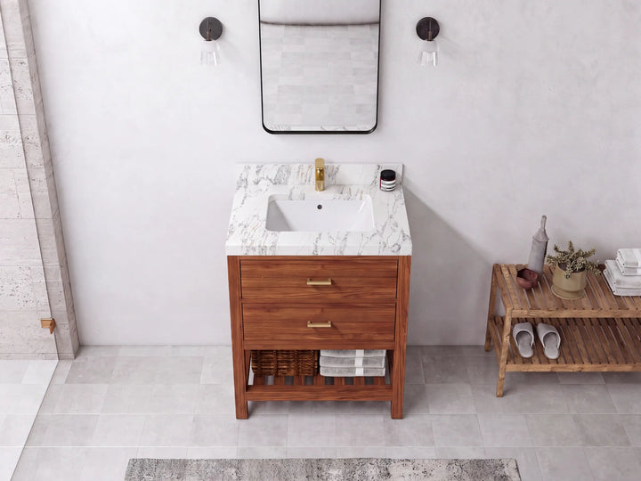 Parker Teak Wood 30 in. W x 22 in. D Single Sink Bathroom Vanity - photo 10