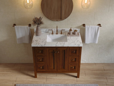Nashville Teak Wood 42 in. W x 22 in. D Single Sink Bathroom Vanity