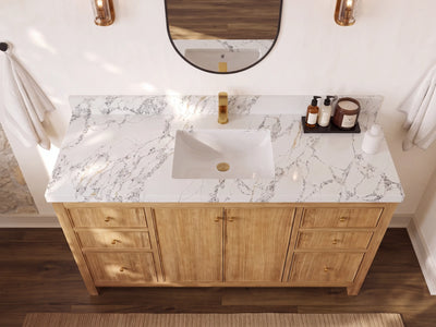 Chicago Teak 60 in. W x 22 in. D Single Sink Bathroom Vanity