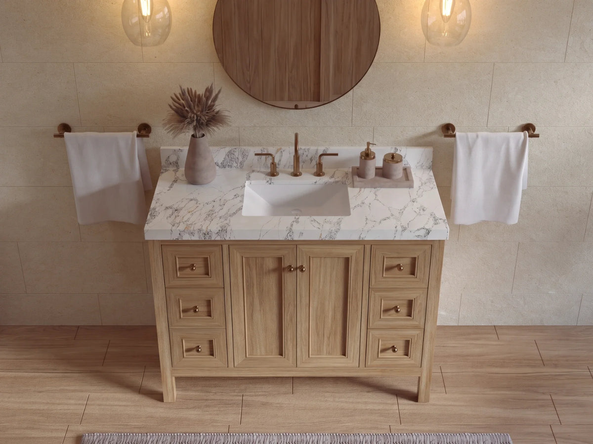Nashville Teak Wood 48 in. W x 22 in. D Single Sink Bathroom Vanity