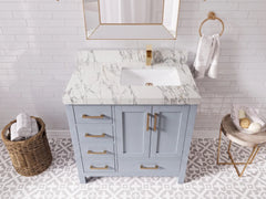 Malibu 36 in. W x 22 in. D Right Offset Sink Bathroom Vanity - photo 12
