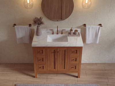 Nashville Teak Wood 42 in. W x 22 in. D Single Sink Bathroom Vanity