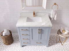 Malibu 36 in. W x 22 in. D with Center Sink Bathroom Vanity - photo 30