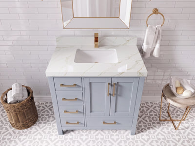 Malibu 36 in. W x 22 in. D with Center Sink Bathroom Vanity