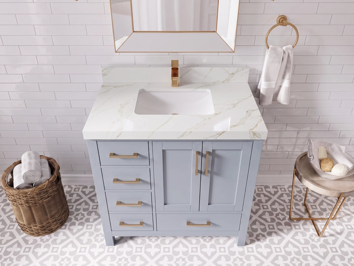 Malibu 36 in. W x 22 in. D with Center Sink Bathroom Vanity - photo 30