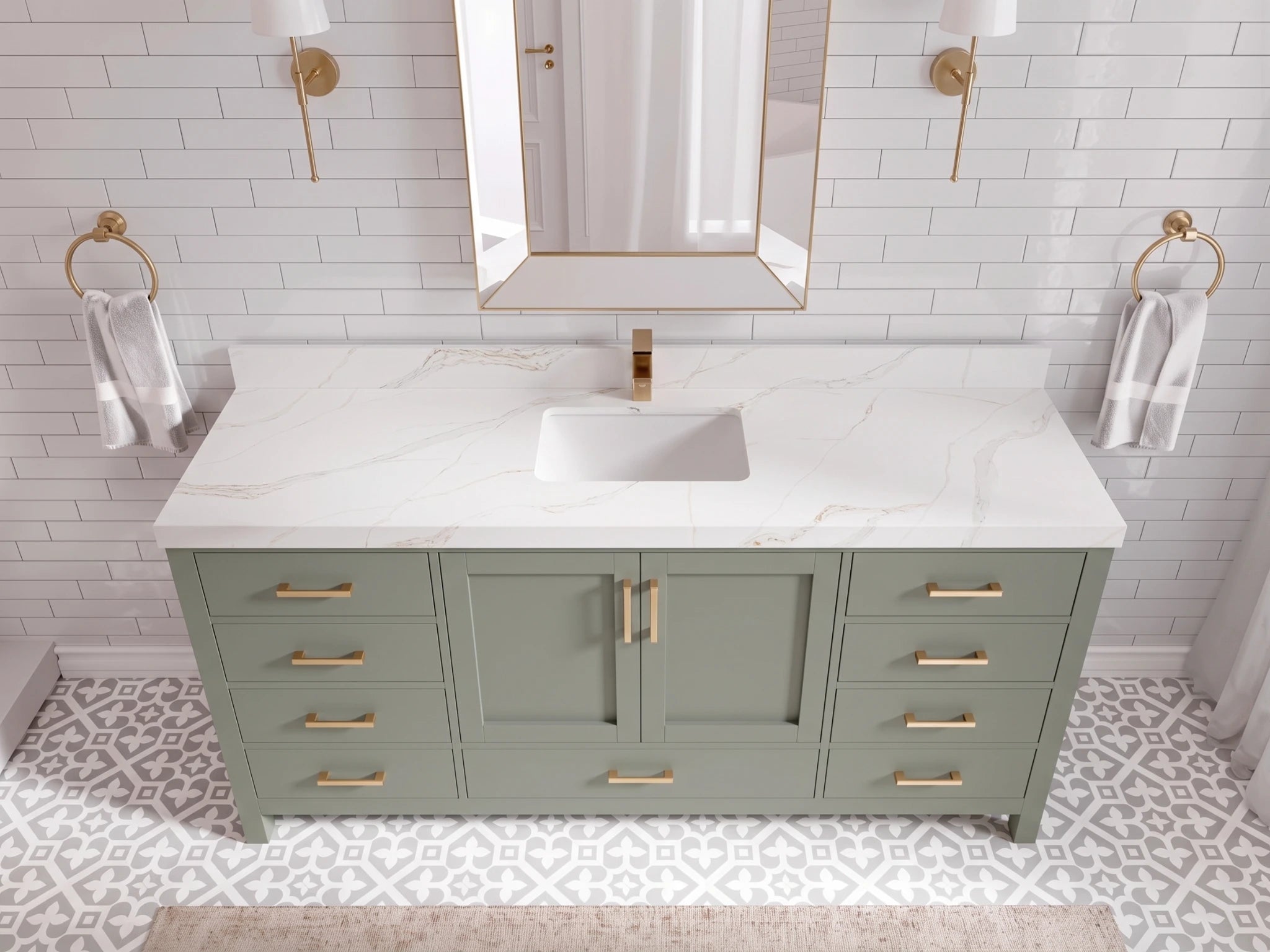 Malibu 72 in. W x 22 in. D Single Sink Bathroom Vanity