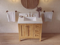 Nashville Teak Wood 36 in. W x 22 in. D Center Sink Bathroom Vanity - photo 17