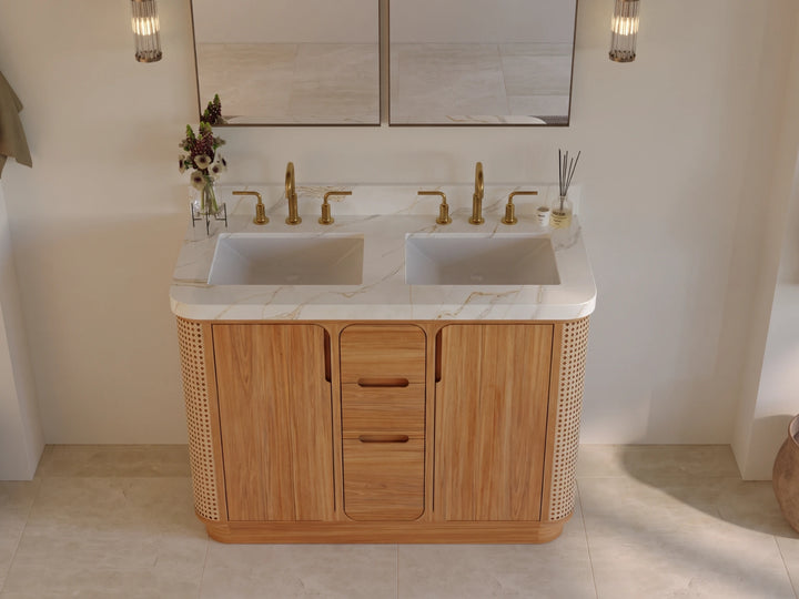 Ventura Teak 48 in. W x 22 in. D Double Sink Bathroom Vanity - photo 11