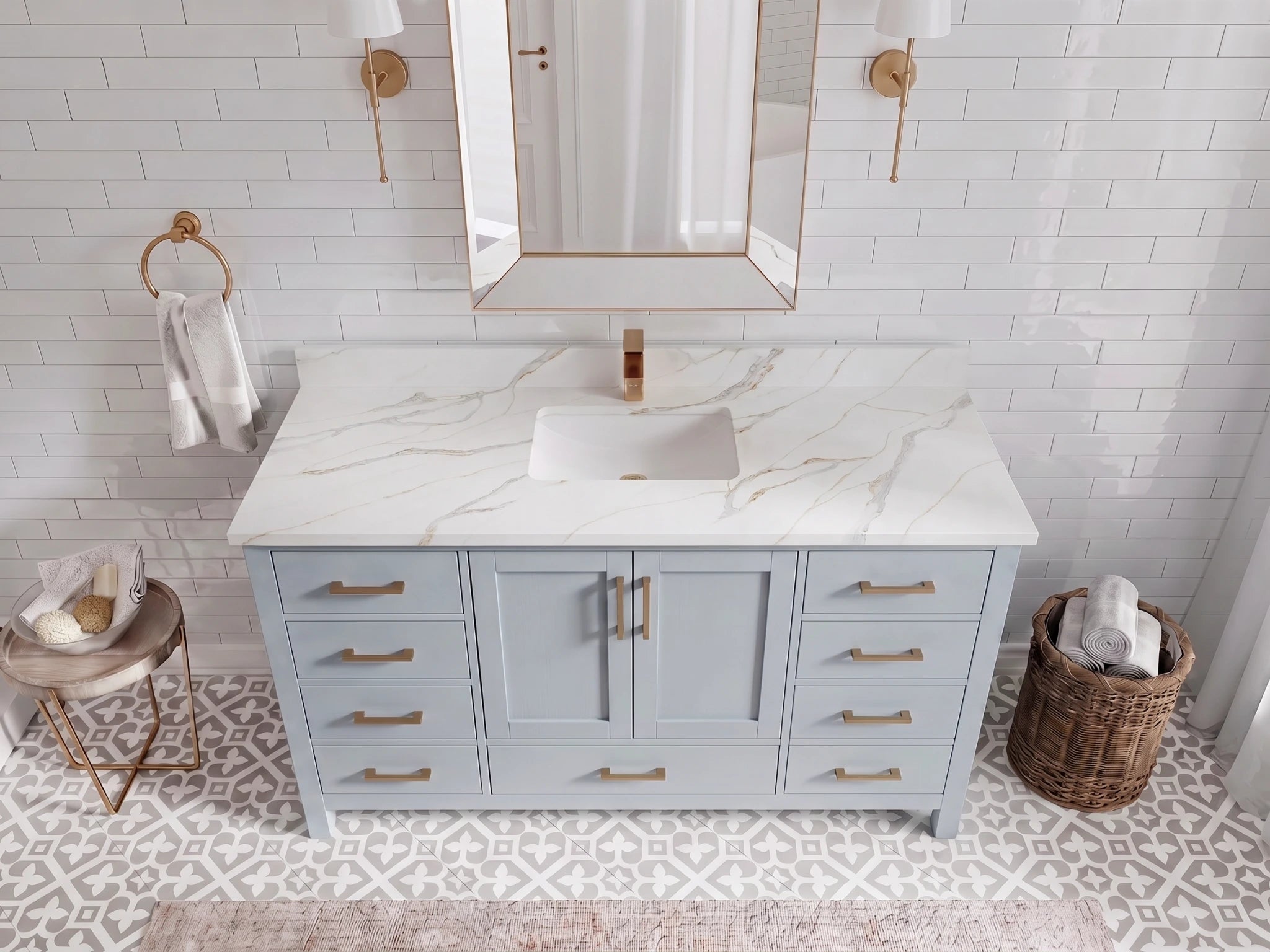 Malibu 60 in. W x 22 in. D Single Sink Bathroom Vanity