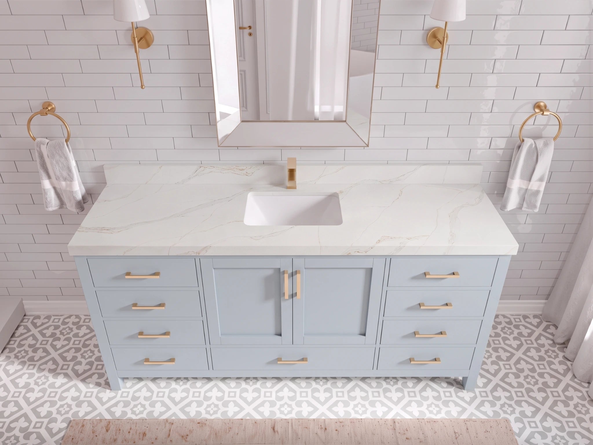 Malibu 72 in. W x 22 in. D Single Sink Bathroom Vanity