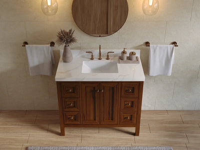 Nashville Teak Wood 42 in. W x 22 in. D Single Sink Bathroom Vanity