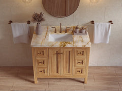 Nashville Teak Wood 42 in. W x 22 in. D Single Sink Bathroom Vanity - photo 29