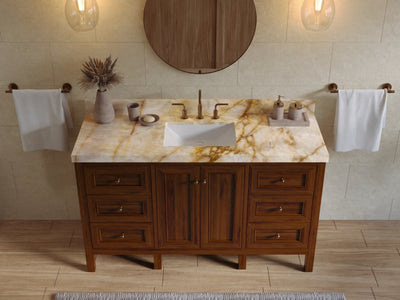Nashville Teak Wood 60 in. W x 22 in. D Single Sink Bathroom Vanity