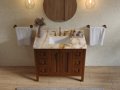 Nashville Teak Wood 42 in. W x 22 in. D Single Sink Bathroom Vanity