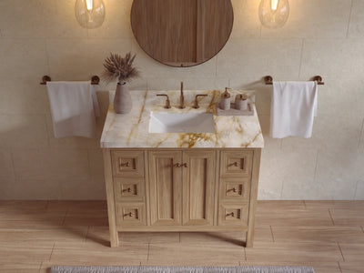 Nashville Teak Wood 42 in. W x 22 in. D Single Sink Bathroom Vanity