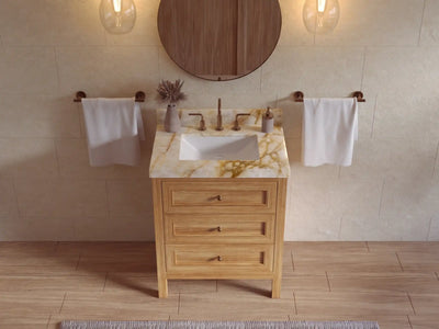 Nashville Teak Wood 30 in. W x 22 in. D Single Sink Bathroom Vanity