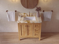 Nashville Teak Wood 36 in. W x 22 in. D Center Sink Bathroom Vanity - photo 18