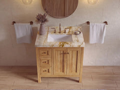 Nashville Teak Wood 36 in. W x 22 in. D Center Sink Bathroom Vanity - photo 27