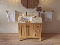 Nashville Teak Wood 36 in. W x 22 in. D Left Offset Sink Bathroom Vanity - photo 29