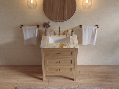 Nashville Teak Wood 30 in. W x 22 in. D Single Sink Bathroom Vanity
