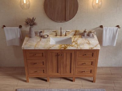 Nashville Teak Wood 60 in. W x 22 in. D Single Sink Bathroom Vanity