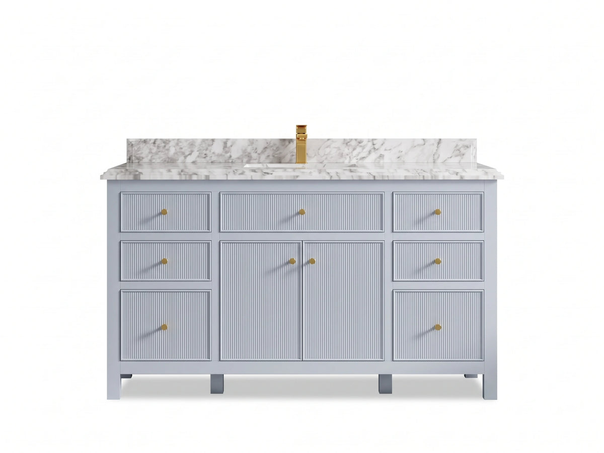 Sonoma 60 in W x 22 in D Free Standing Reeded Single Sink Bathroom Vanity