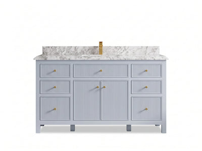 Sonoma 60 in W x 22 in D Free Standing Reeded Single Sink Bathroom Vanity