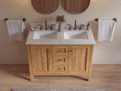 Nashville Teak Wood 48 in. W x 22 in. D Double Sink Bathroom Vanity - photo 12