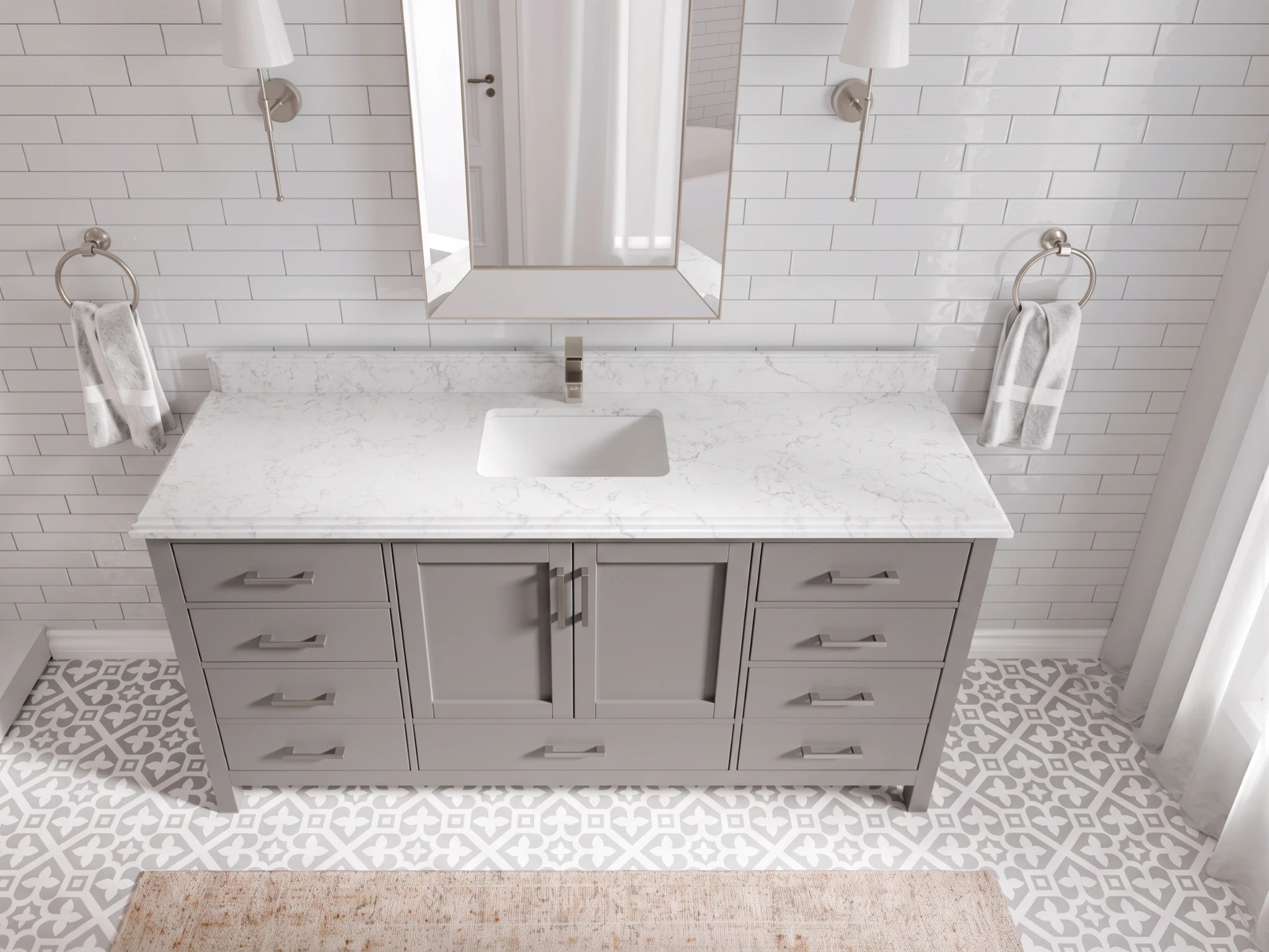 Malibu 72 in. W x 22 in. D Single Sink Bathroom Vanity