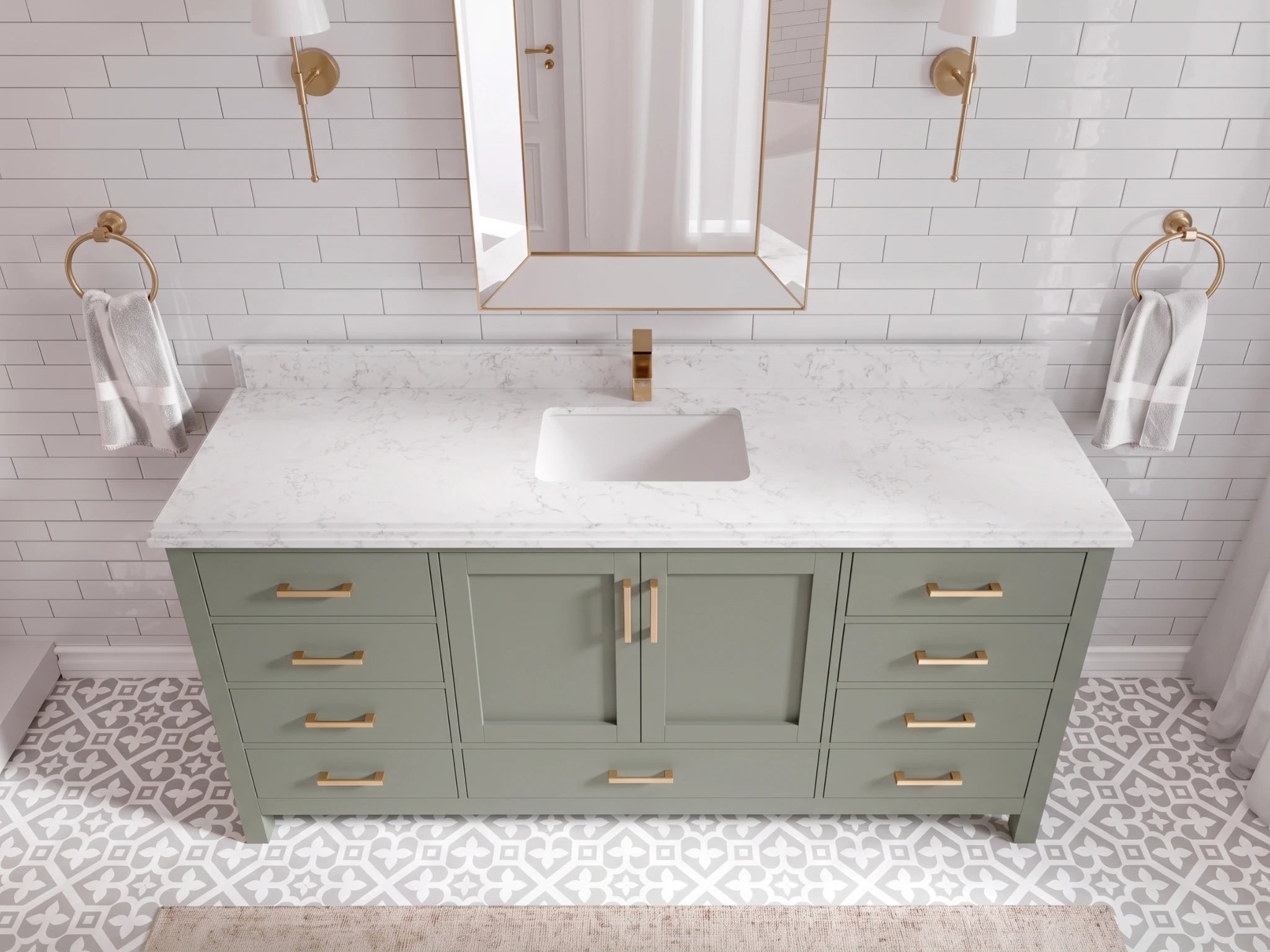Malibu 72 in. W x 22 in. D Single Sink Bathroom Vanity