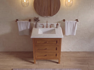 Nashville Teak Wood 30 in. W x 22 in. D Single Sink Bathroom Vanity