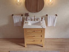 Nashville Teak Wood 30 in. W x 22 in. D Single Sink Bathroom Vanity - photo 32