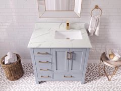 Malibu 36 in. W x 22 in. D Right Offset Sink Bathroom Vanity - photo 14