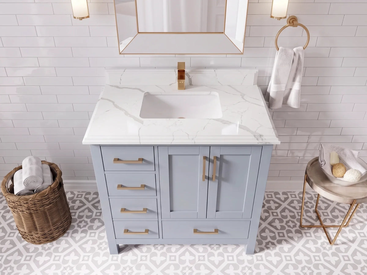 Malibu 36 in. W x 22 in. D with Center Sink Bathroom Vanity