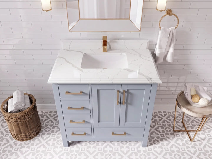 Malibu 36 in. W x 22 in. D with Center Sink Bathroom Vanity - photo 11