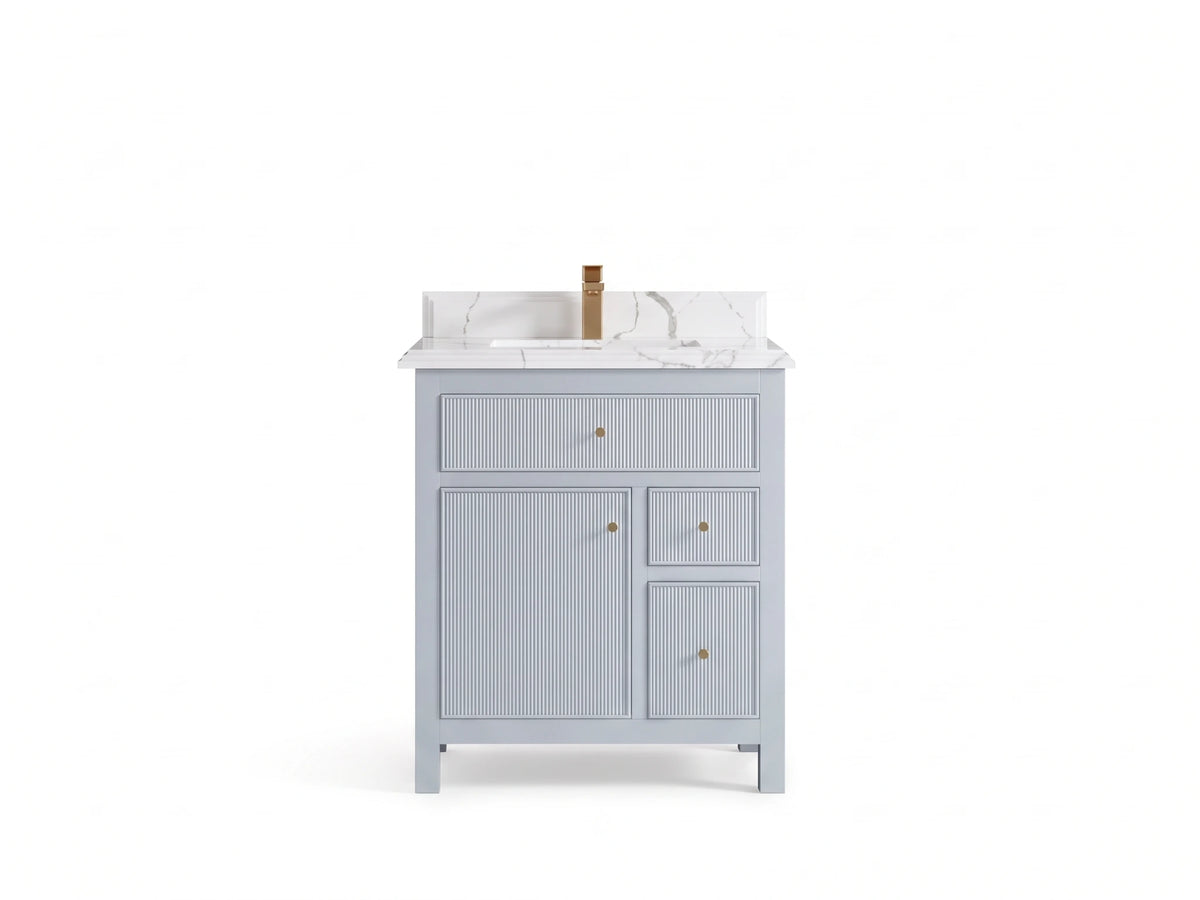 Sonoma 30 in W x 22 in D Reeded Free Standing Single Sink Bathroom Vanity