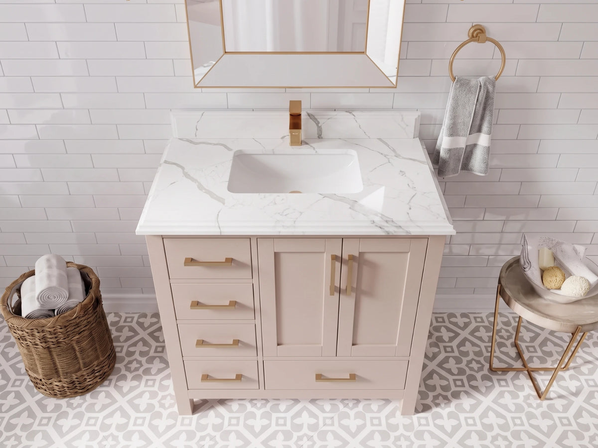 Malibu 36 in. W x 22 in. D with Center Sink Bathroom Vanity