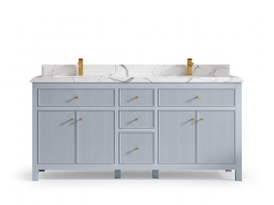 Sonoma 72 in W x 22 in D Free Standing Reeded Double Sink Bathroom Vanity