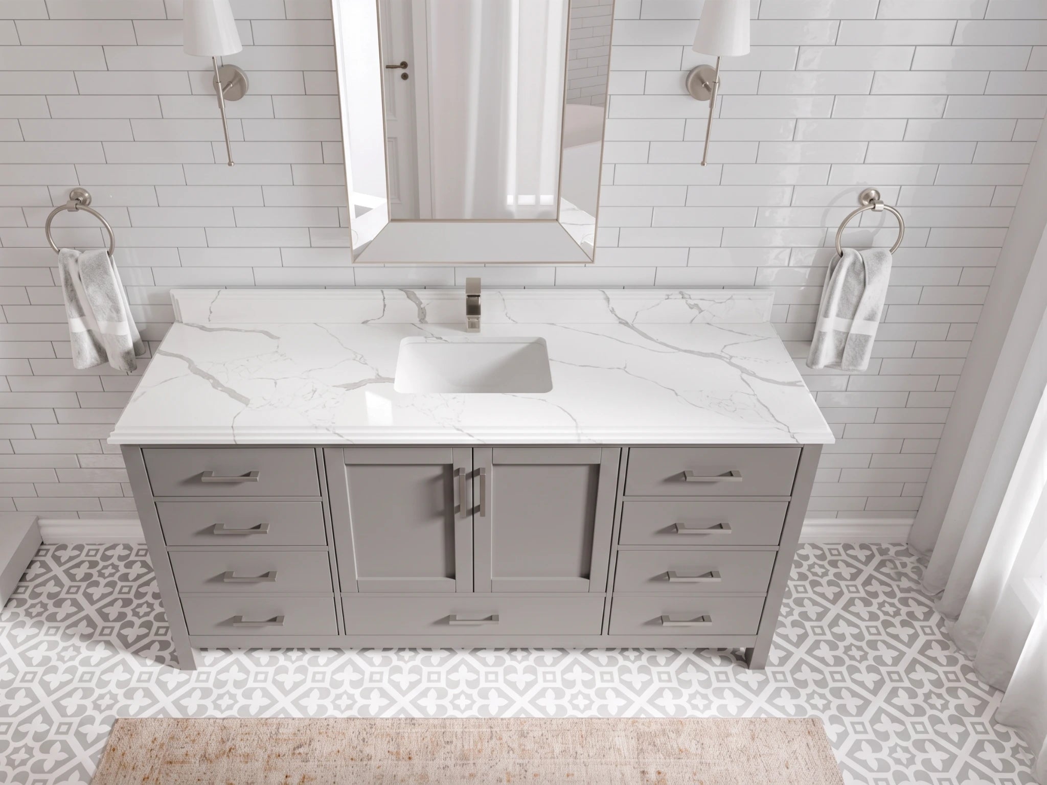 Malibu 72 in. W x 22 in. D Single Sink Bathroom Vanity