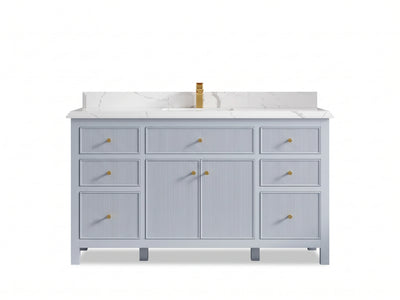 Sonoma 60 in W x 22 in D Free Standing Reeded Single Sink Bathroom Vanity
