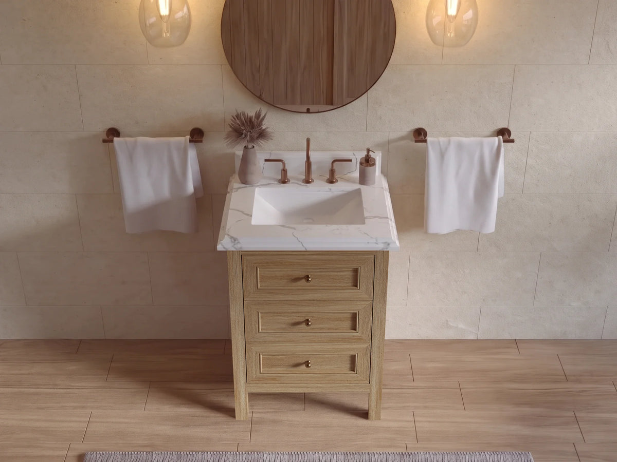 Nashville Teak Wood 24 in. W x 22 in. D Single Sink Bathroom Vanity