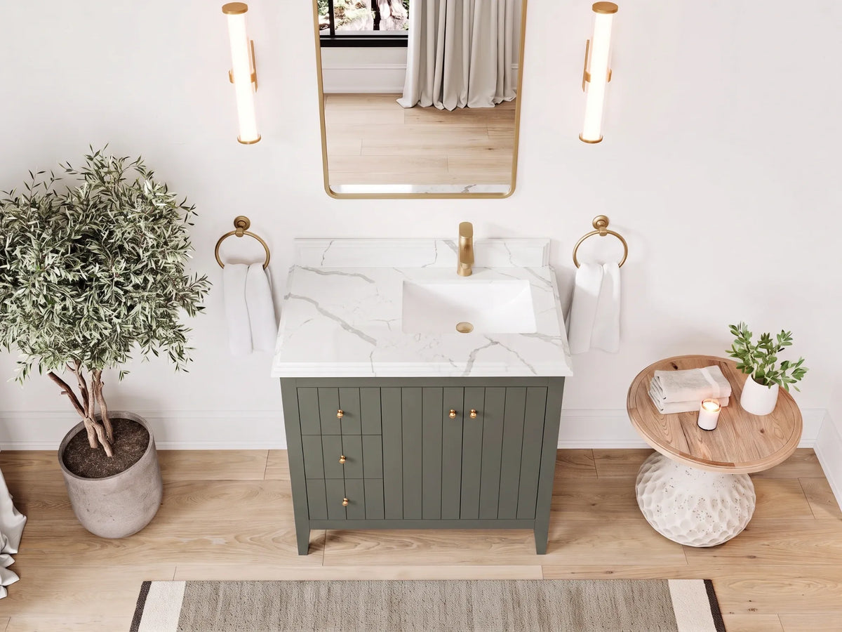 Atlanta 36 in. W x 22 in. D Right Offset Sink Bathroom Vanity