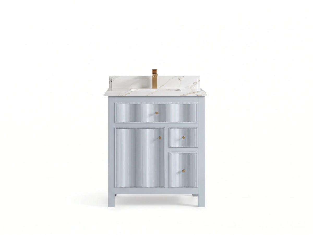 Sonoma 30 in W x 22 in D Reeded Free Standing Single Sink Bathroom Vanity