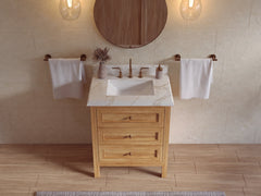 Nashville Teak Wood 30 in. W x 22 in. D Single Sink Bathroom Vanity - photo 34