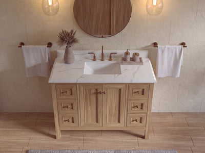 Nashville Teak Wood 48 in. W x 22 in. D Single Sink Bathroom Vanity