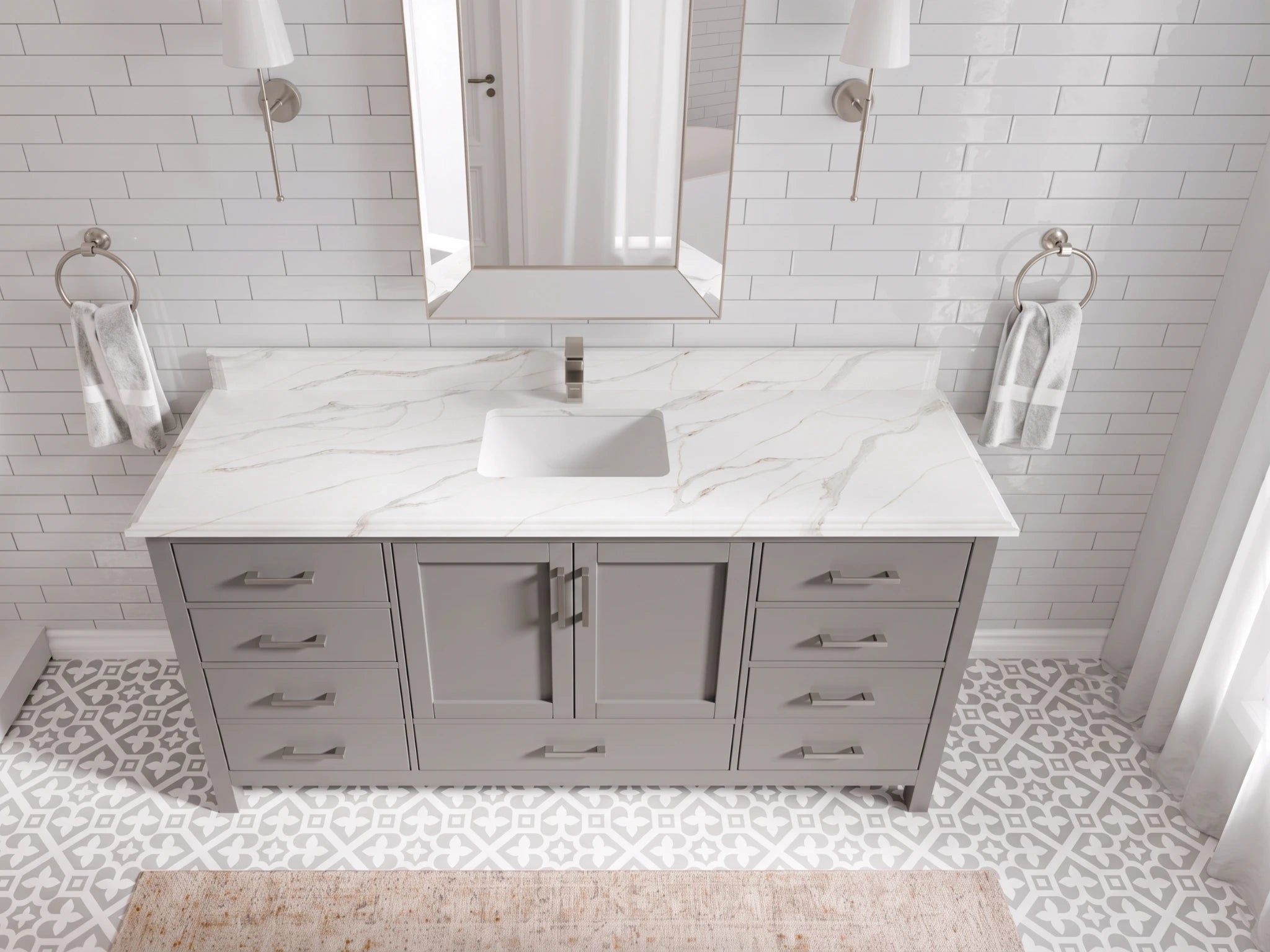 Malibu 72 in. W x 22 in. D Single Sink Bathroom Vanity